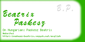 beatrix paskesz business card